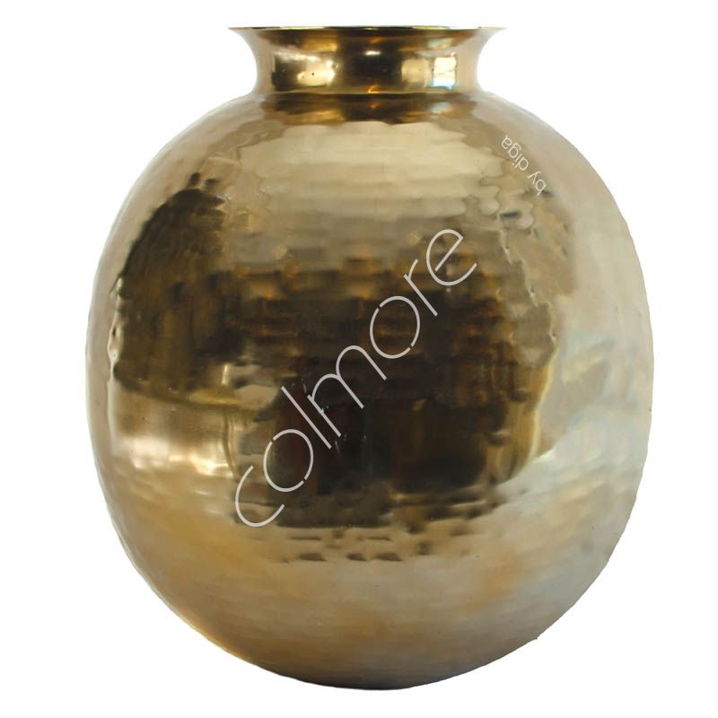 Gold vase in aluminum 44x44x54cm