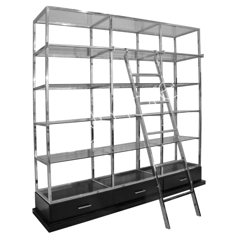 Shelves ss/POL wooden base 220x45x240