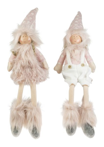 SANTA GIRL&BOY 50CM PINK HAIRY CLOTHES, SOFT LEGS