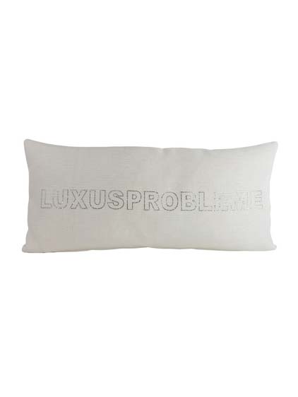 Pillow with bling bling luxury problems