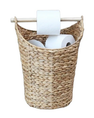 Basket with toilet paper holder