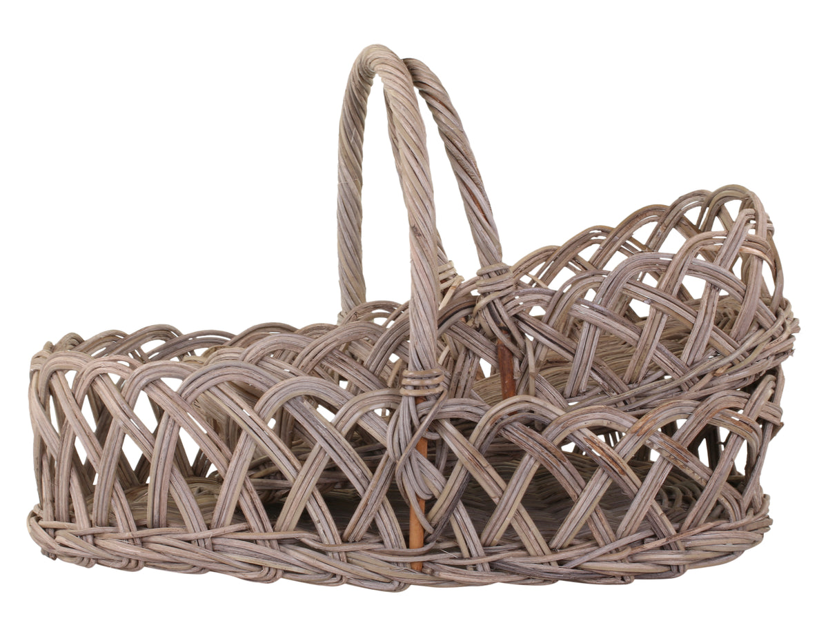 Wicker basket with handle set of 2