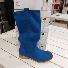 Imitation leather boots blue