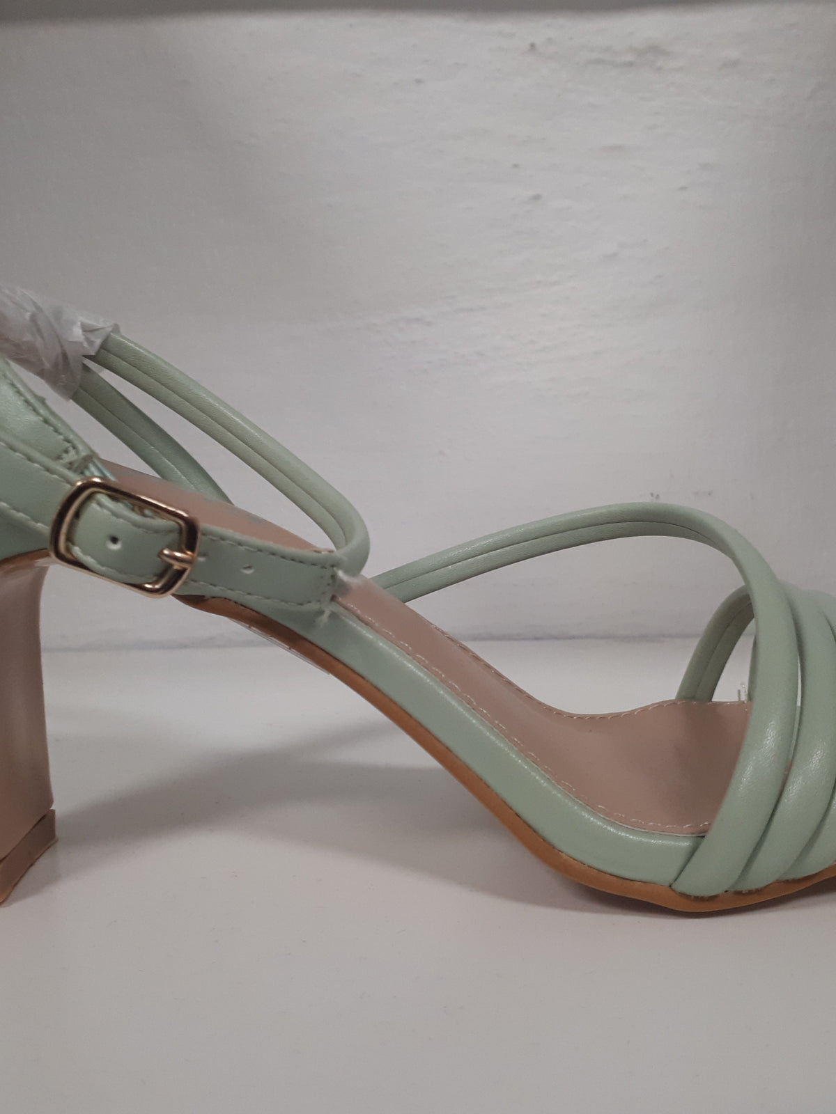 High sandals with ankle strap