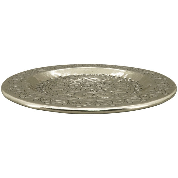 Aluminum dish with silver pattern 50x50x2 cm