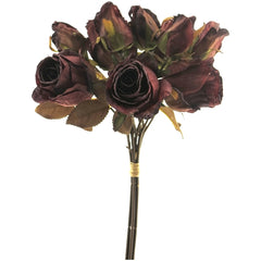 Dried flower bouquet x10 bordeaux 37 cm