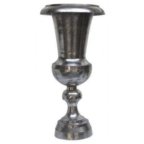 Tall silver vase