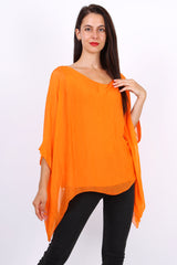 Silk blouse with top