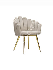 Dining chair Belle natural velvet IR gold legs 64x61x84