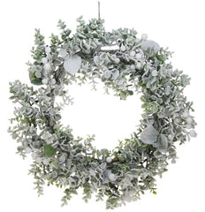 SNOWY GREEN DOOR WREATH W/WHITE BERRIES 40CM, PE