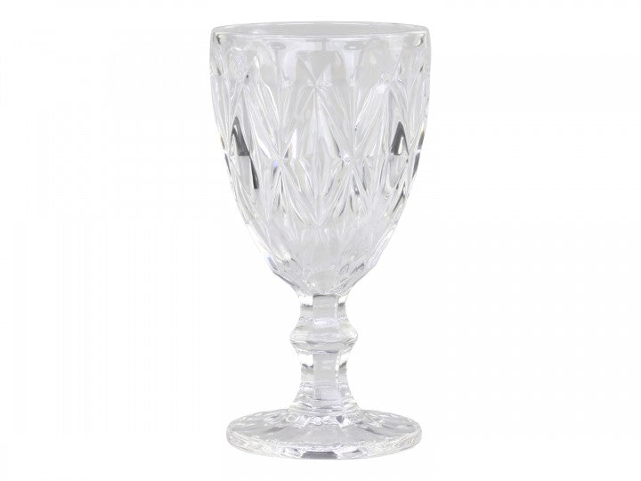 Wine glass with diamond cut