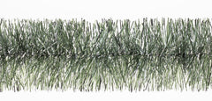 TINSEL GARLAND SAT.FOREST GREEN/SILVER 75MM*2M