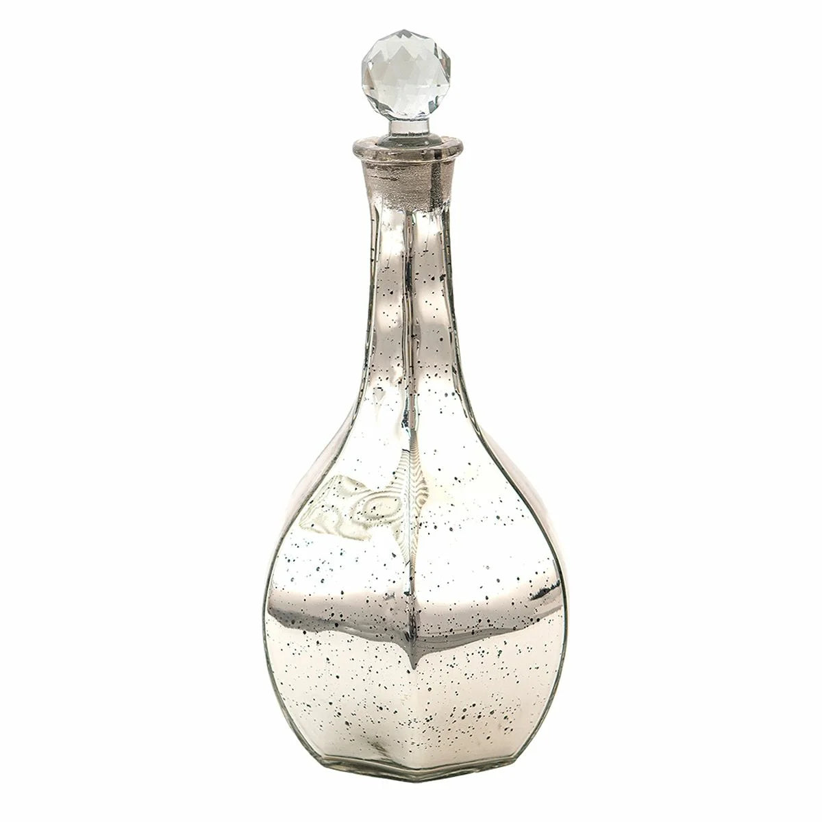 Bottle with stopper silver 12x31cm