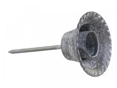 Candle holder with spear, L9.5/05.5 cm antique zinc