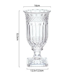 Glas vase med mønster 32.5x16cm