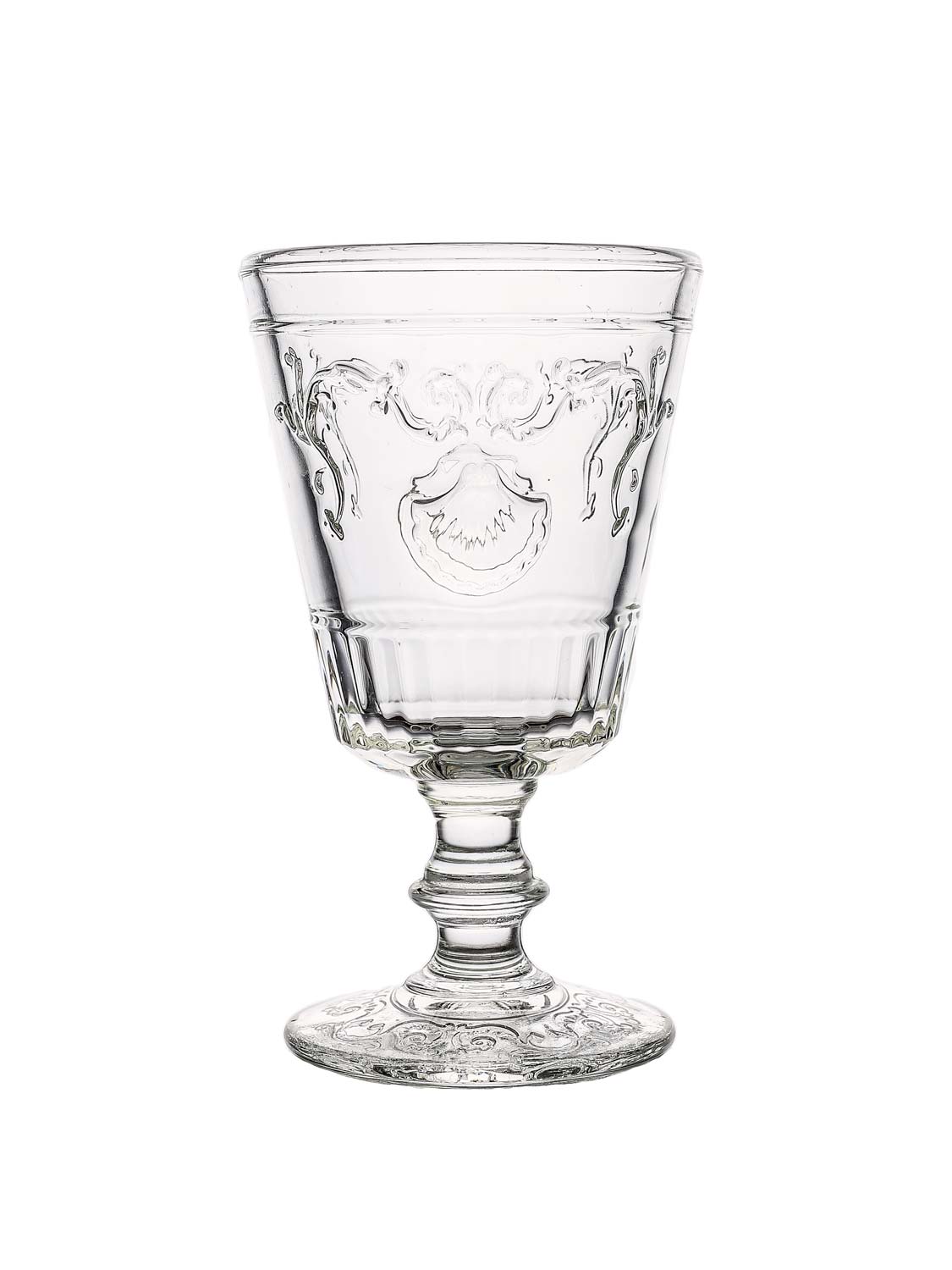 White wine glass with decoration