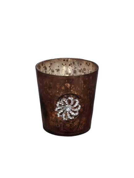 Tealight holder with decorative bronze D6 cm height 7cm