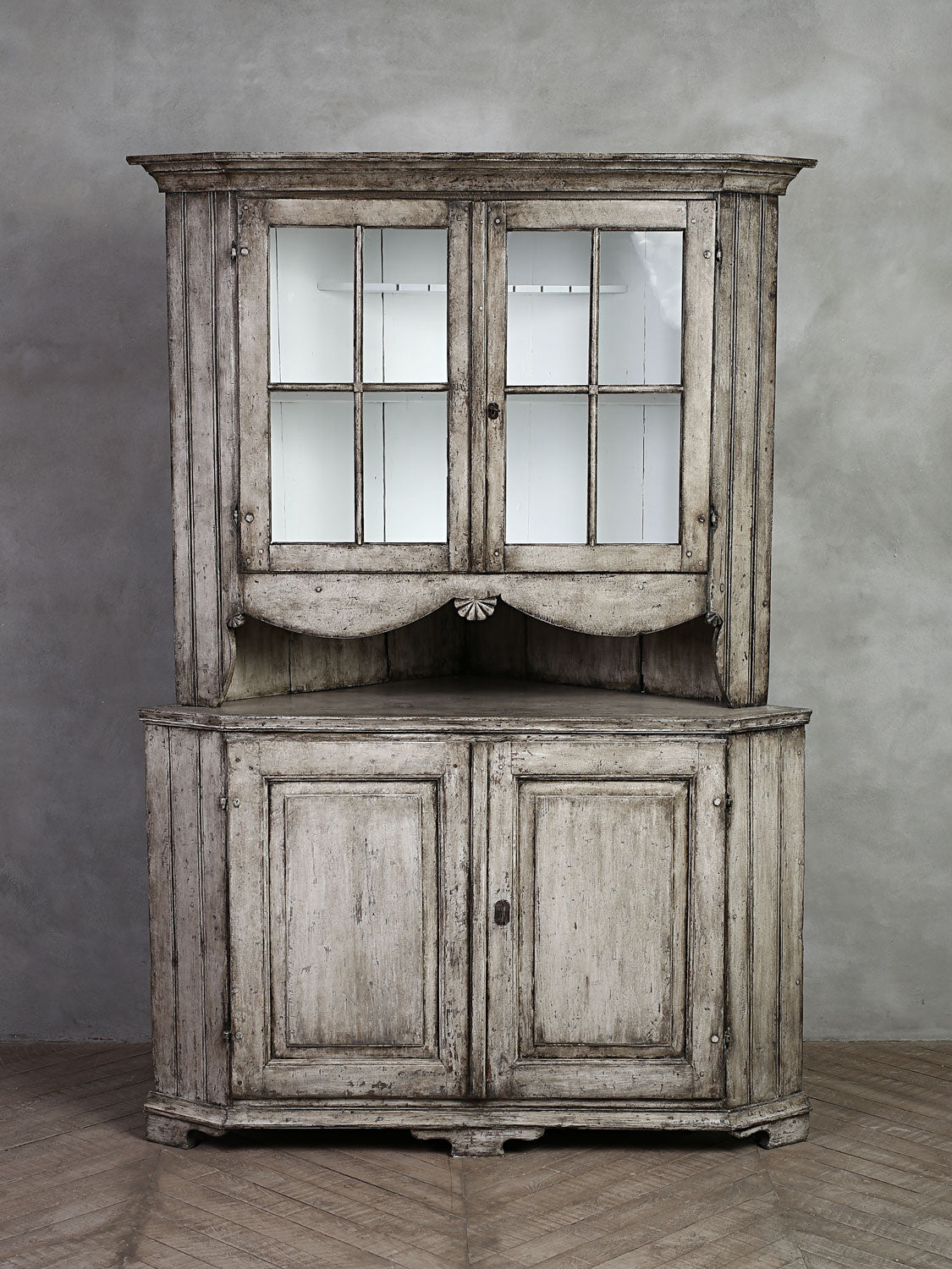 Old Swedish corner cabinet