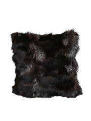 Brown pillow in fox fur