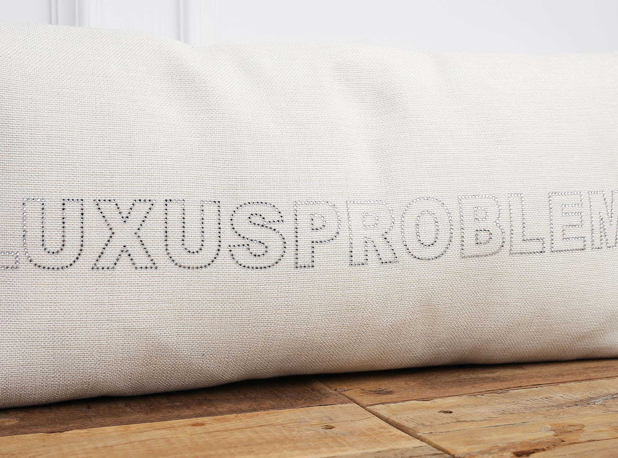 Pillow with bling bling luxury problems