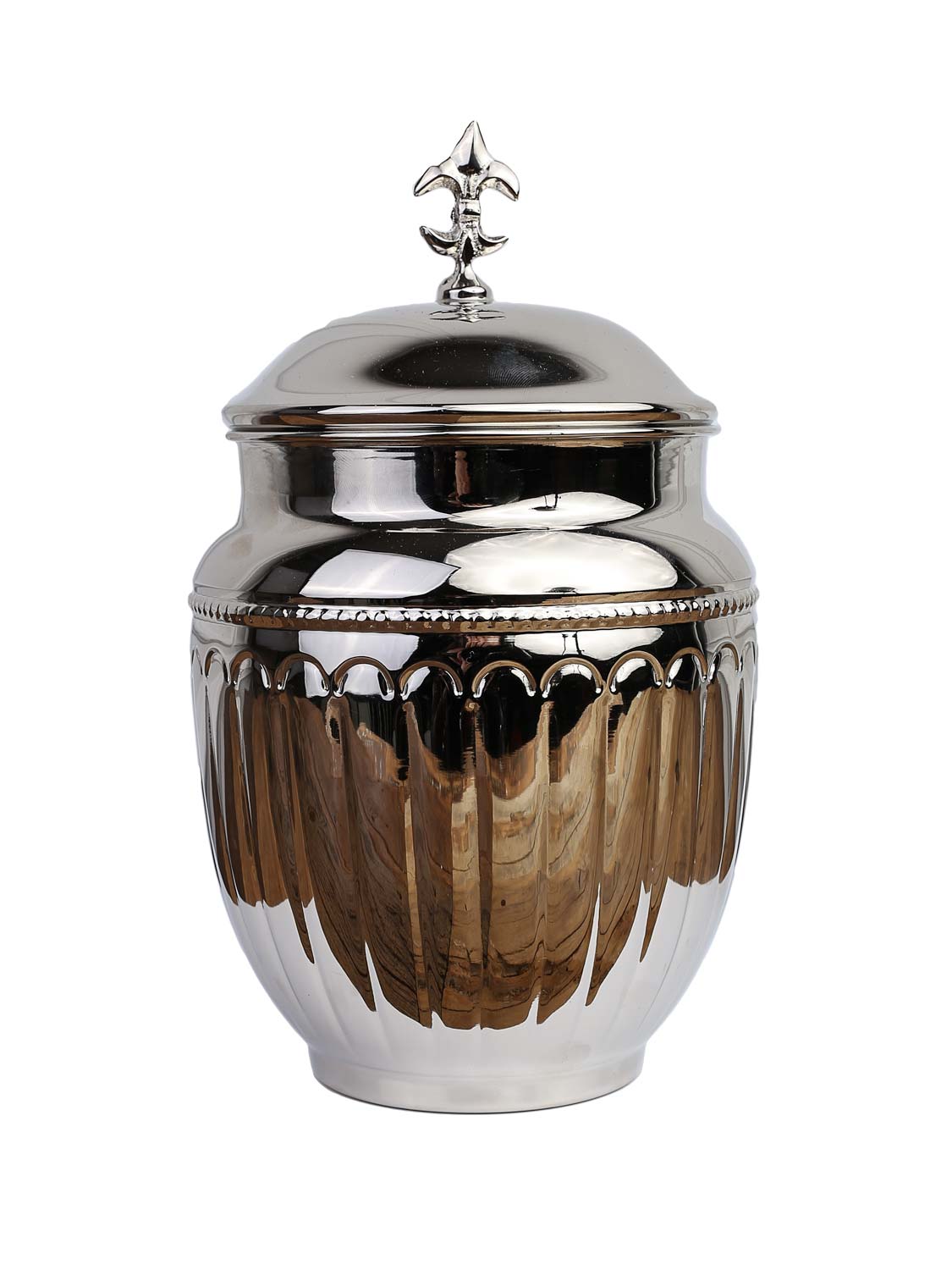 Large silver jar with lid 16x16x25cm
