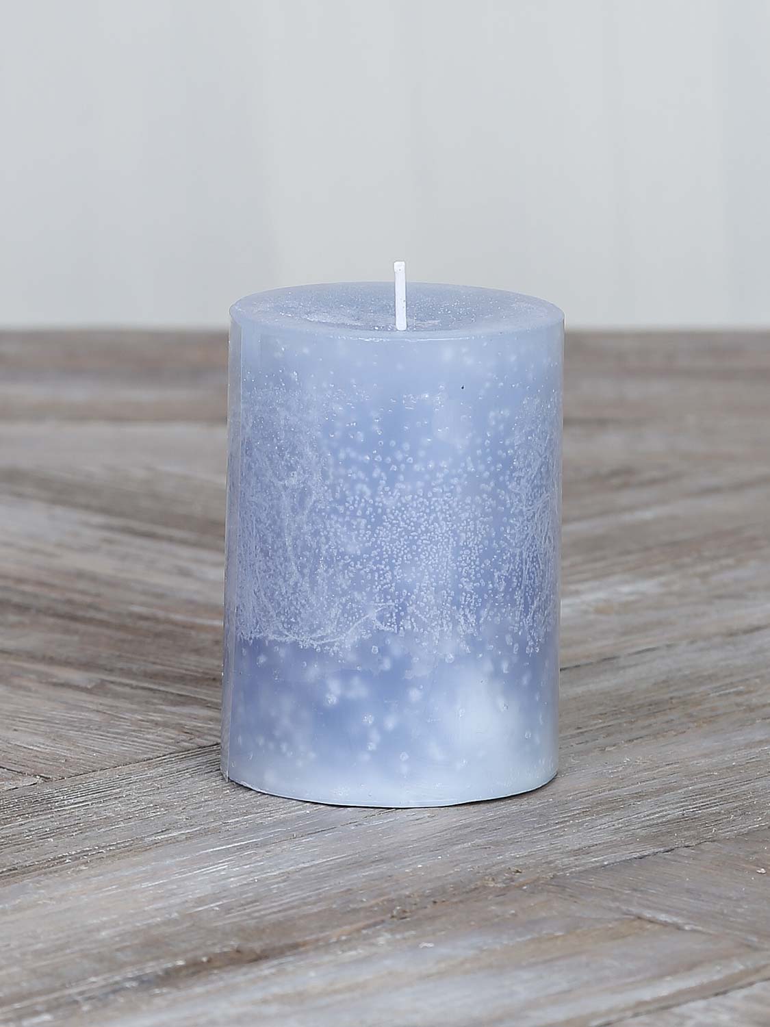 OL-Candle pillar SET / 6 rustic lavender 7x7x10