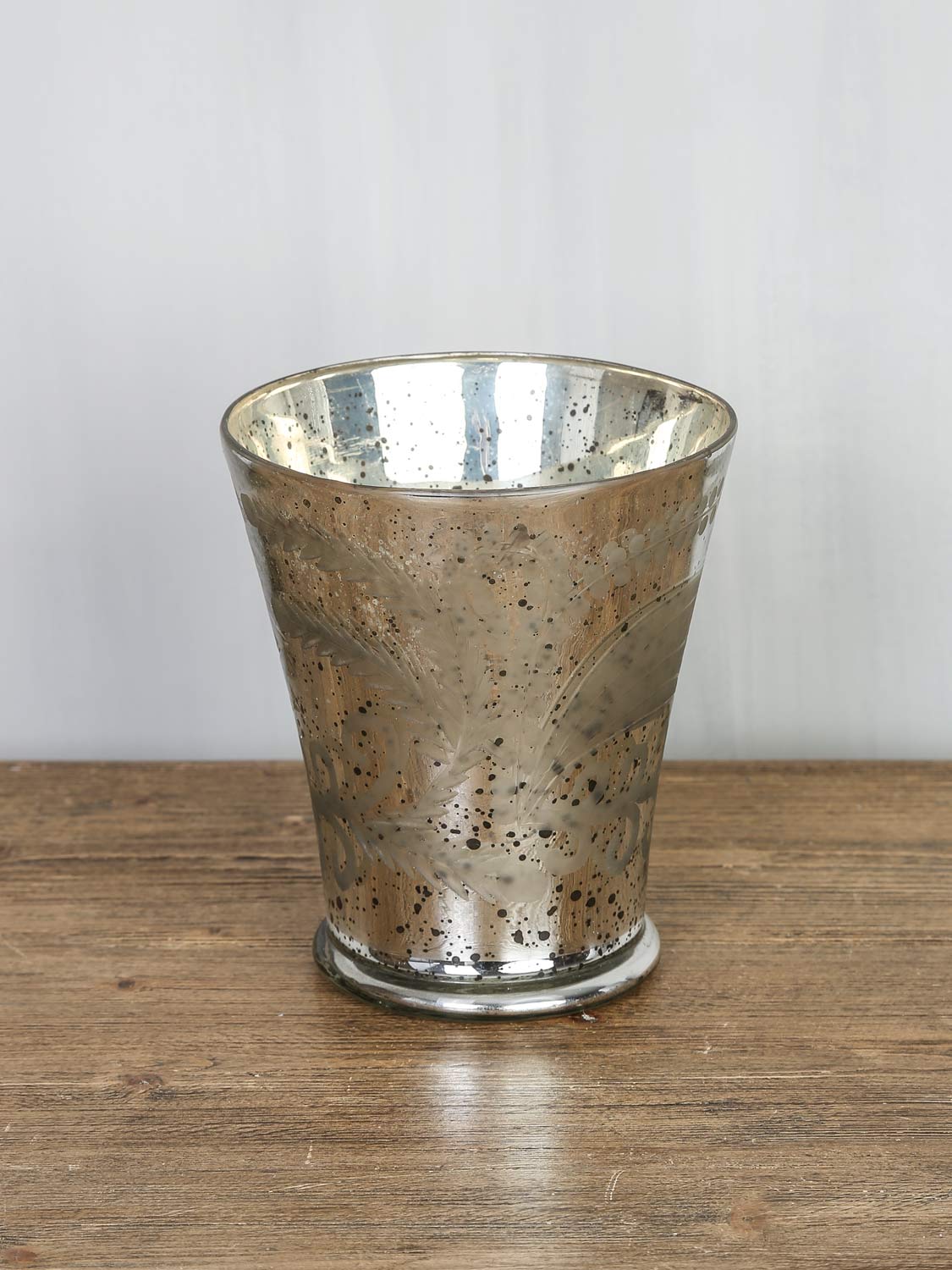 Antique silver vase with deco