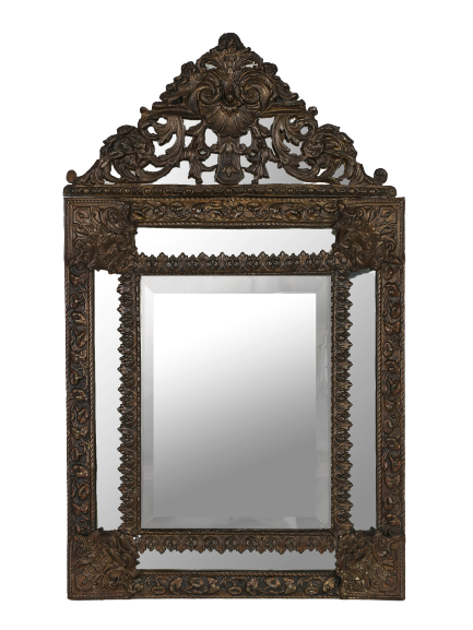 Brown mirror details made of metal 80x48cm