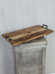 Tray w / handle wood 55x30x2