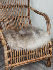 Lambskin for chair with beige details gray