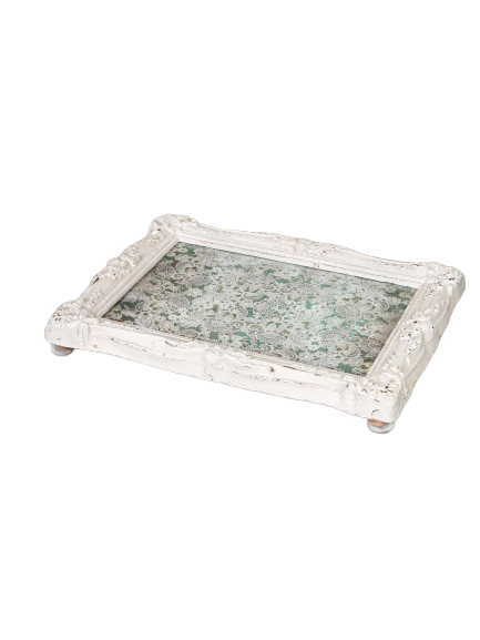 Tray mint green with pattern 46x34cm