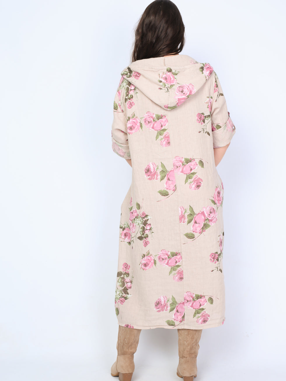 Krone 1 long linen dress with hood