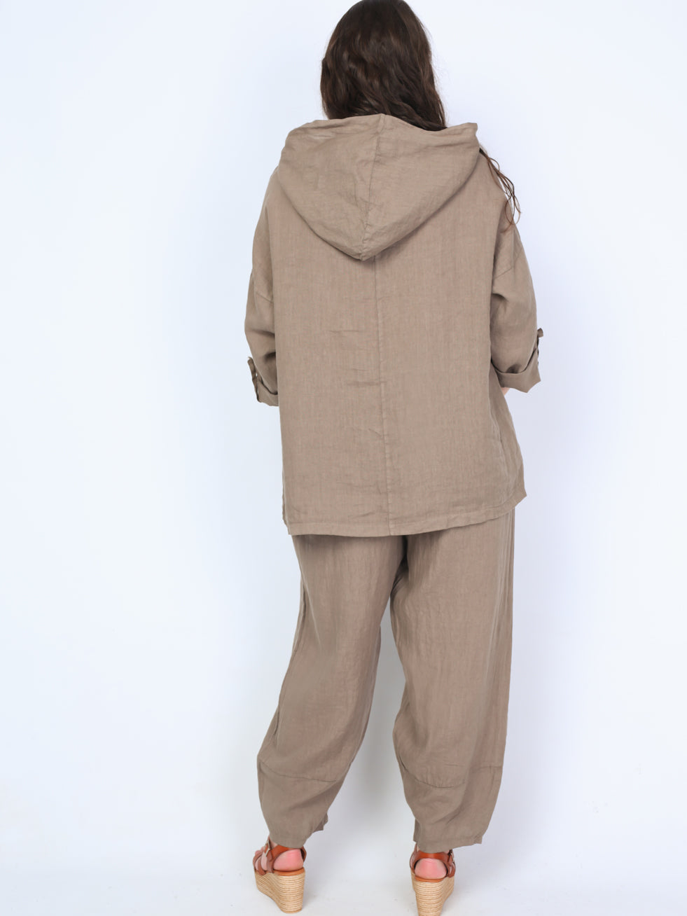 Krone 1 linen blouse with hood