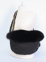 Sprinkle belt bag in leather and with fox fur