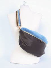 Sprinkle belt bag in leather and with mink
