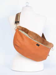 Sprinkle belt bag in leather and with mink