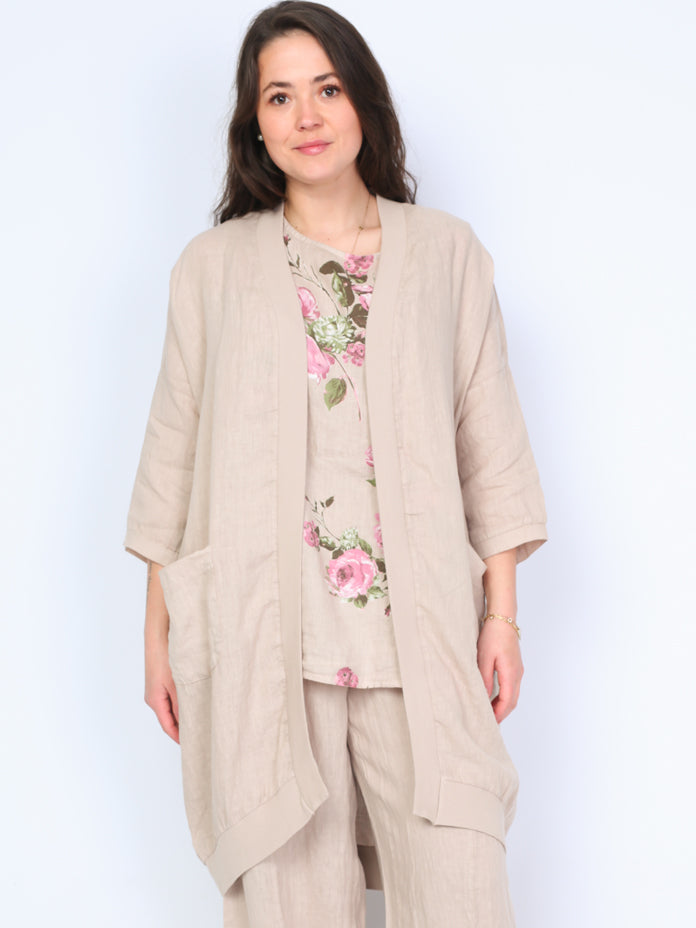 Krone 1 linen cardigan with rib