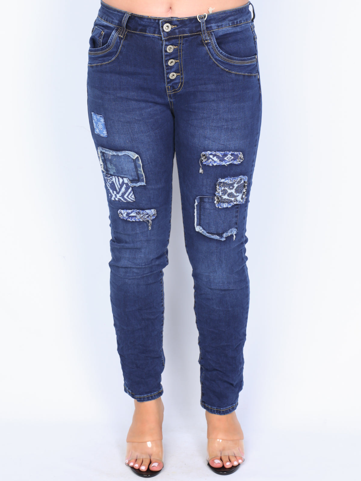 Karostar jeans with 7 patches