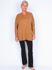 Knitted v-neck blouse Plus Size