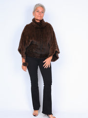 Brown mink blouse with ties