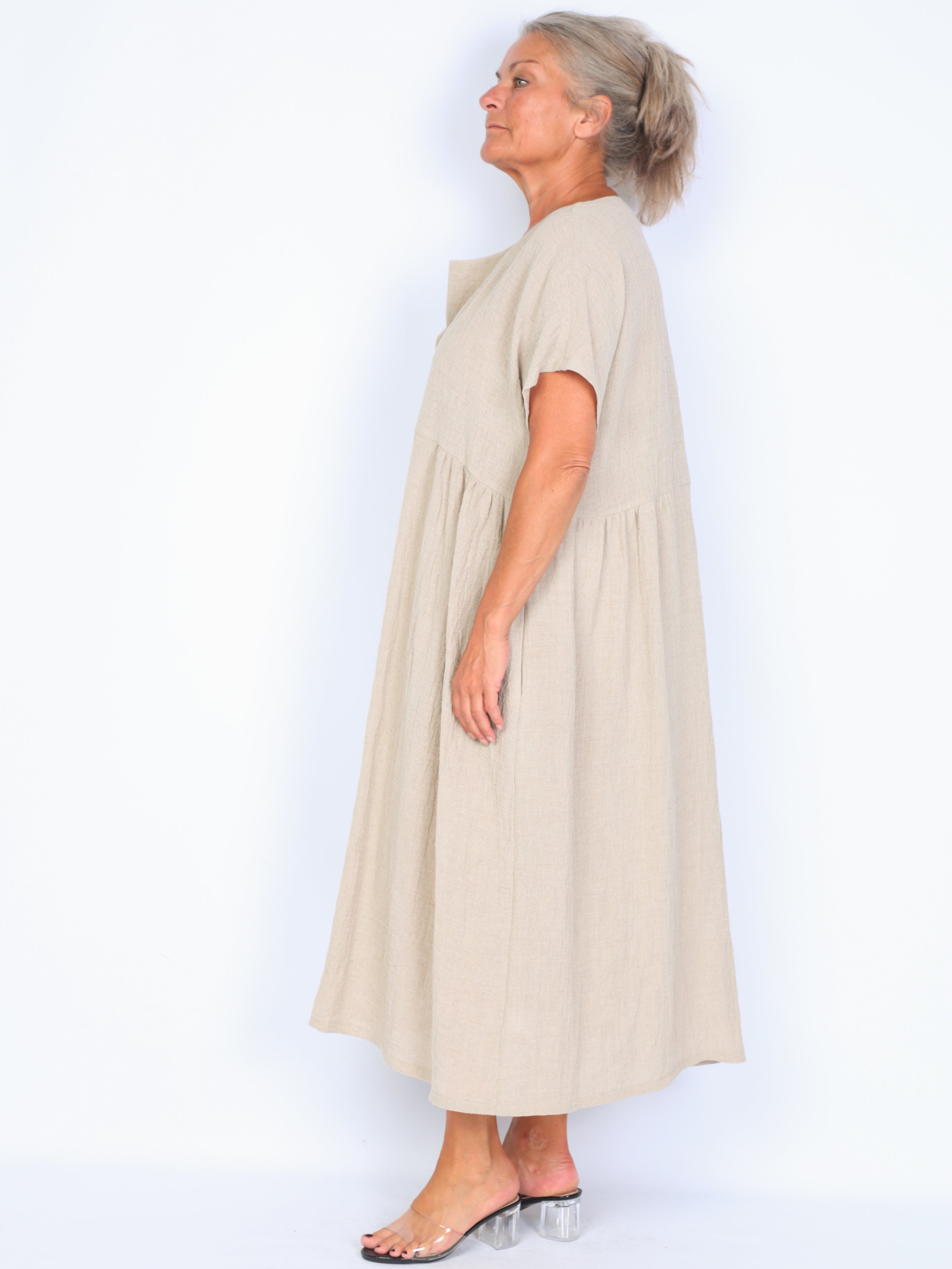 Some linen dress with buttons