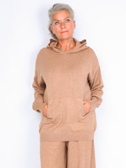 Knit sweatshirt with hood