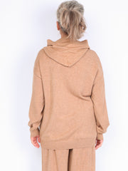 Knit sweatshirt with hood