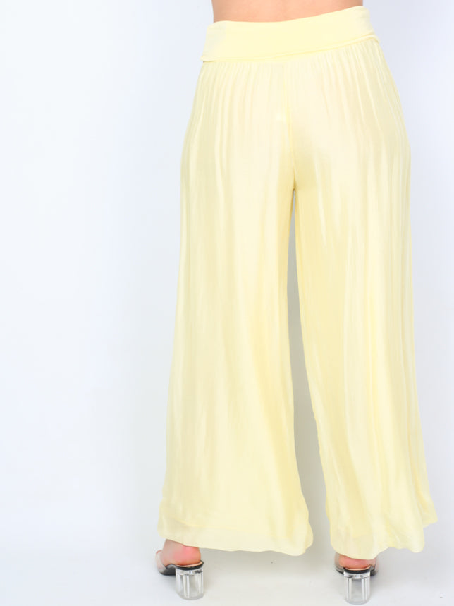Silk harem pants with wide elastic