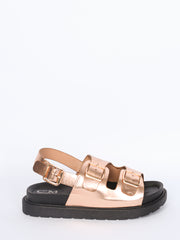 Sandals with buckles and strap