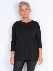 Soyaconcept basic long-sleeved blouse with round neck