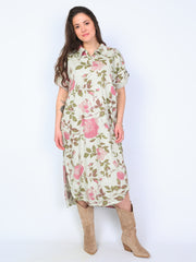 Krone 1 shirt dress with floral print and slit