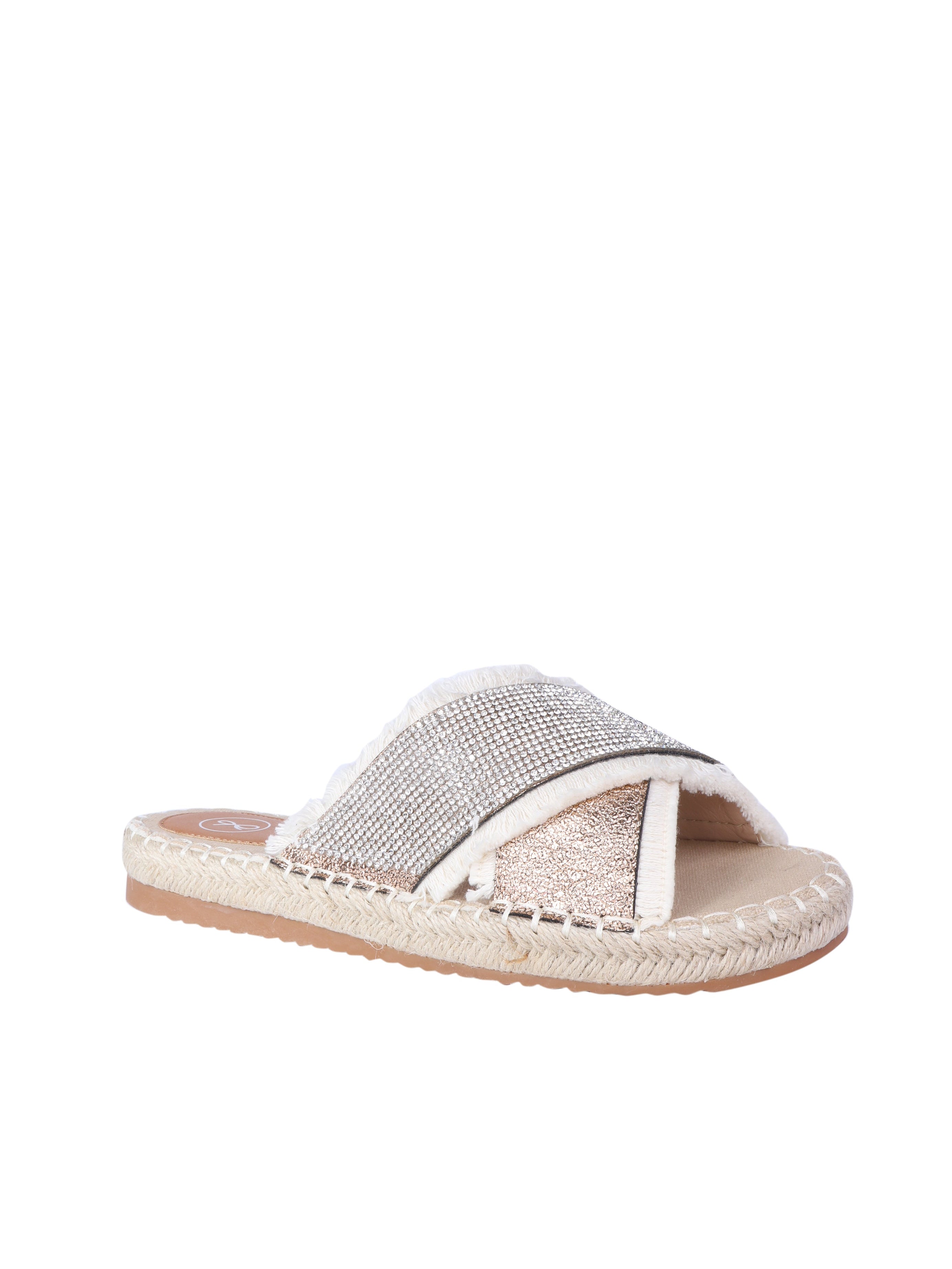 Criss cross espadrilles sandals with bling