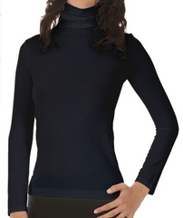 Chenille - Long Sleeve Roll Collar Black