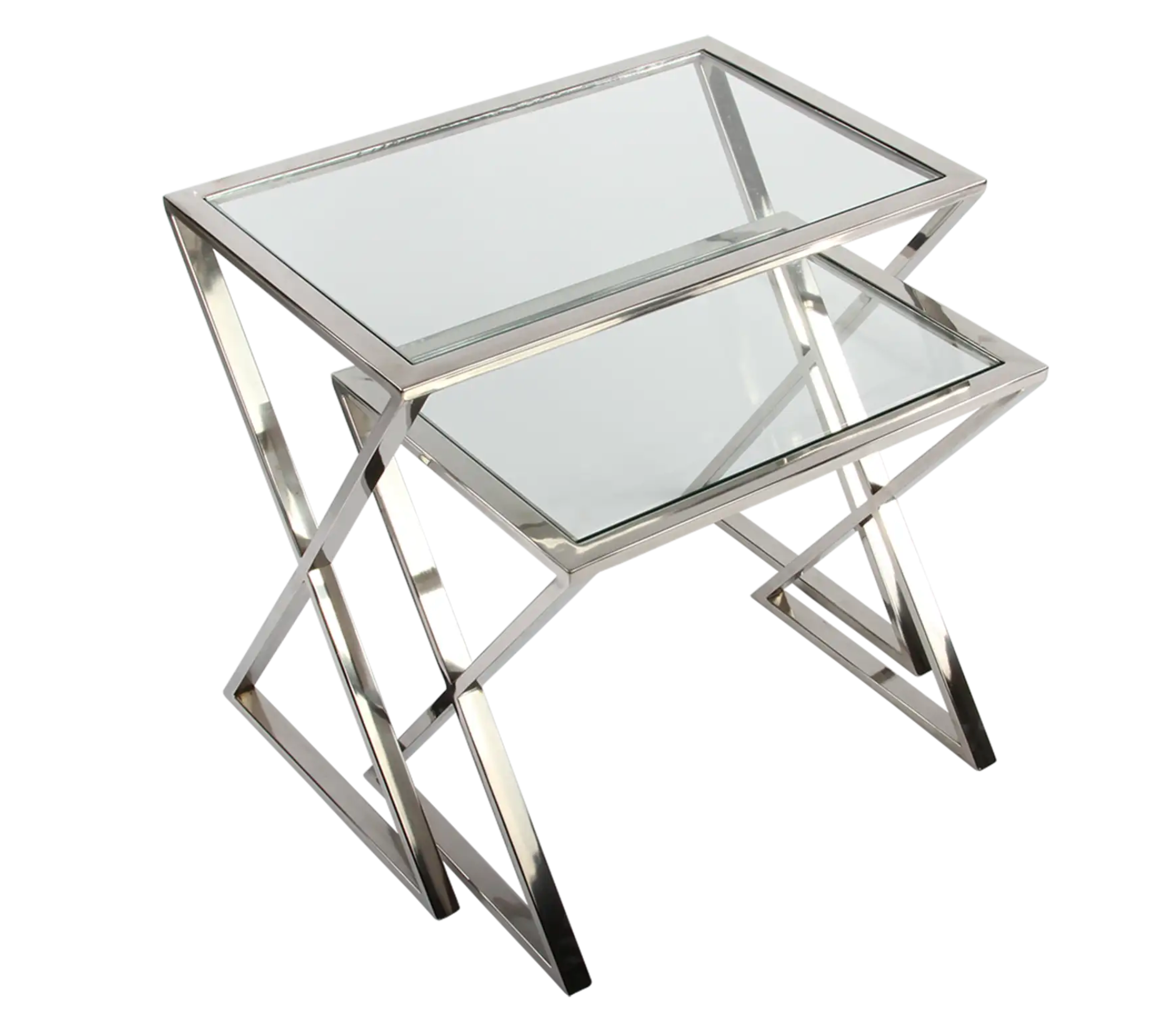 Small silver tables 50 x 35 x 45 cm / 60 x 40 x 55 cm